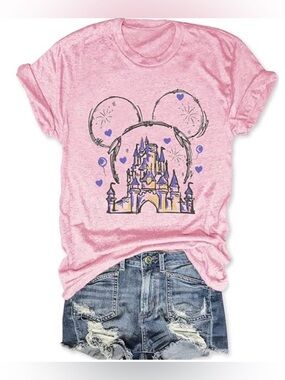 Women’s Pink Castle Graphic Short Sleeve Tee size 2XL